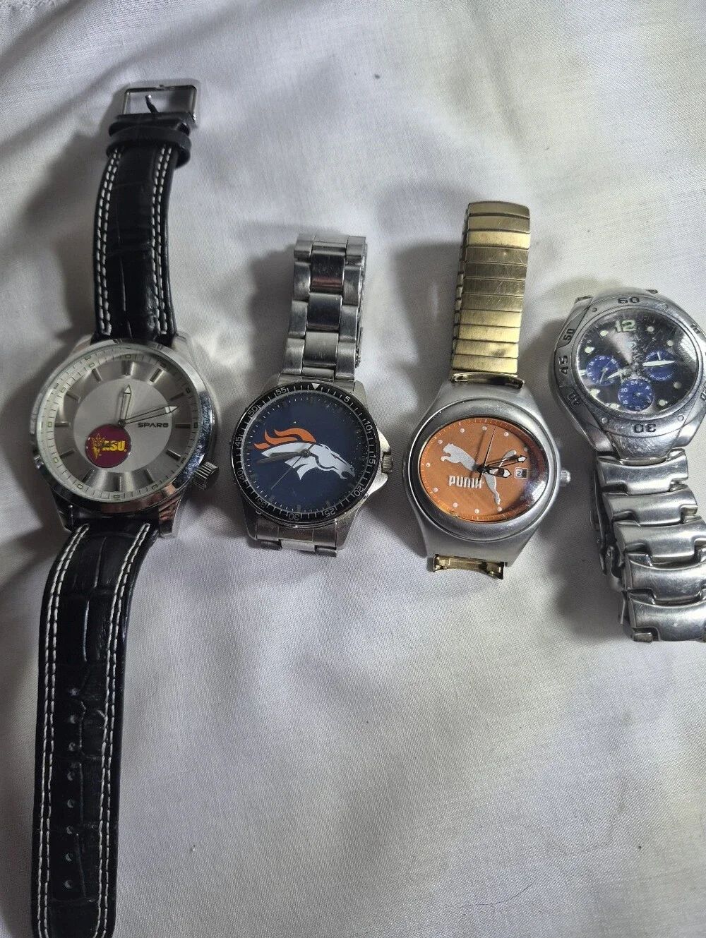 Men’s Watch Lot Bundle - Fossil, Puma, NFL Denver Broncos, NCAA ASU